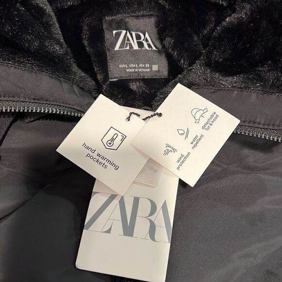 NWT ZARA WOMAN NWT FW20-21 BLACK WATER AND WIND PROTECTION JACKET Large - Picture 7 of 14